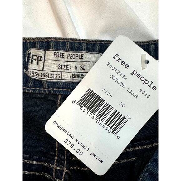 Free People Pull On Side Zipper Vintage Blue Coyote Wash Jeans 30 - Picture 11 of 11